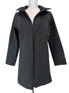 Eddie Bauer Windfoil Elite 2.0 Black Hooded Trench Coat Sz PM